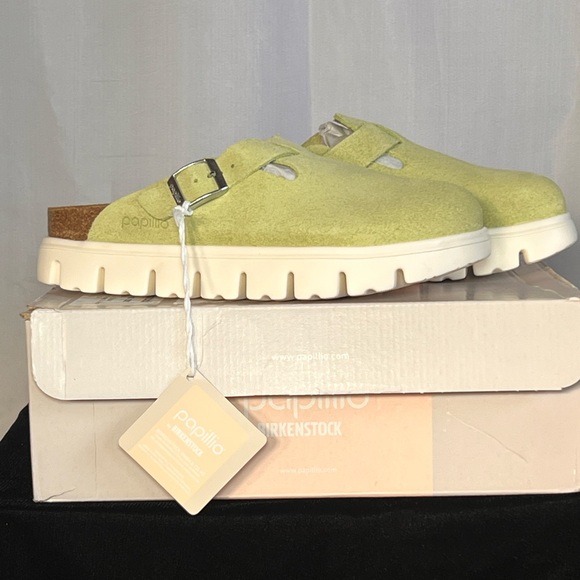 SOLD Birkenstock Boston Papillio Chunky Suede Clog - Picture 4 of 11